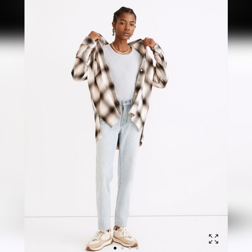 Madewell Flannel Oversized Ex-Boyfriend Shirt Robson Plaid Size S